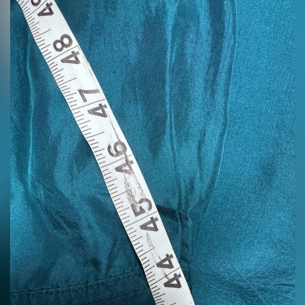 Men’s 100% Silk Nine Twenty East Lightweight Button Front Collared Teal Shirt  L - Picture 15 of 16
